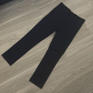 NWOT ISABEL MARANT NAVY SKINNY PANTS + BLACK SATIN STRIPE DOWN THE SIDE LEGS, 36